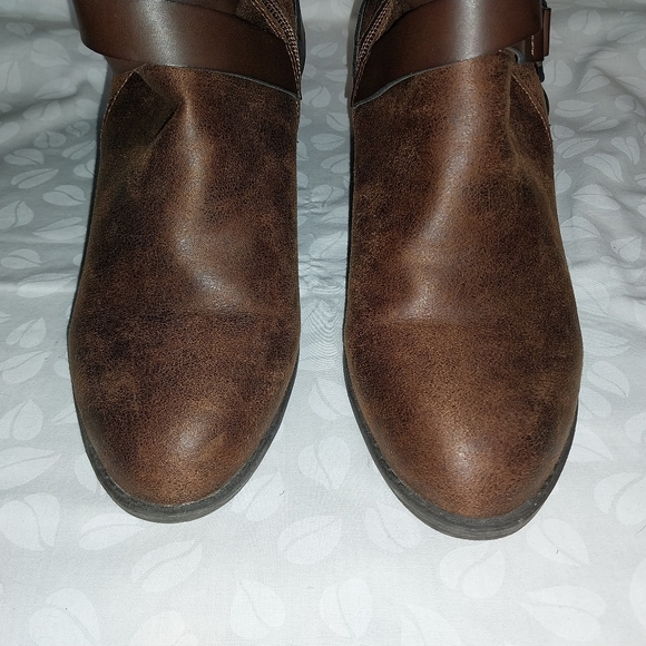 Massini Alexandra Brown Side Zipper Ankle Boots Size 10 - Picture 6 of 14